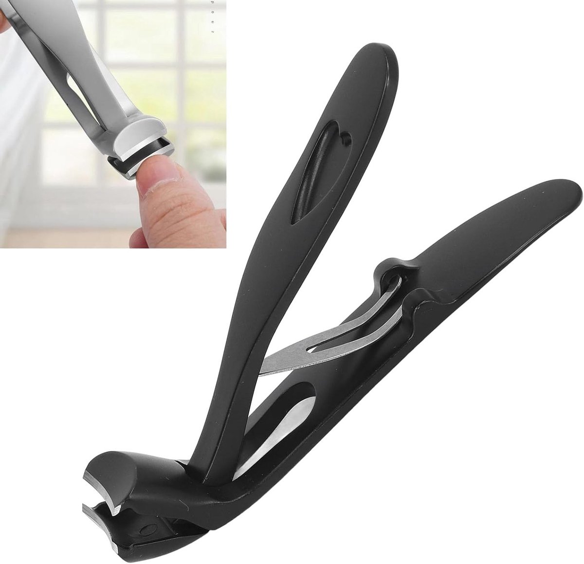 Dikke Nagelknippers voor Senioren met Grote Hoekige Kop, Rvs en Waterafwasbaar, Ideaal voor Rondnagels en Comfortabel Gebruik
