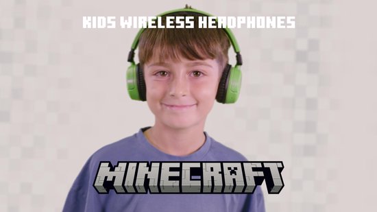 Minecraft - draadloze kinderkoptelefoon - volumebegrenzing - lange batterijduur - microfoon - opvouwbaar - bluetooth