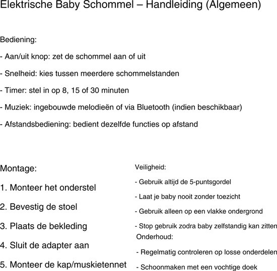 Rolu Schommelstoel Baby - Wipstoel - Elektrische Wipstoel - Bluetooth Muziekfunctie - Afstandsbediening - Inclusief Muskietennet van rolu — afbeelding 4