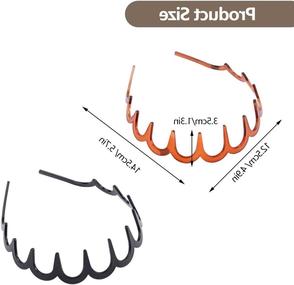 Zigzag Haarbanden en Kam Set - Plastic Shark Tooth Model met Antislip voor Vrouwen - Ideaal voor Sport, Fitness en Yoga - 6 Stuks in 2 Kleuren