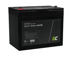 Green Cell LiFePO4 accu 50Ah – 12.8V 640Wh lithium ijzerfosfaat batterij – deep cycle camper accu – PV systeem batterij – boot accu – onderhoudsvrije energie opslag – BMS beveiliging – lange levensduur 3000+ cycli
