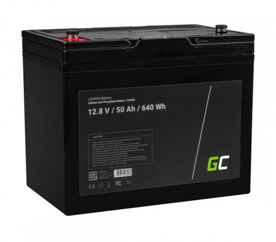 Green Cell LiFePO4 accu 50Ah 12.8V 640Wh lithium ijzerfosfaat batterij camper boot zonne-energie