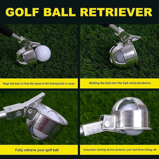 Golfbal Retriever - Balvinder Golfstok - Ballen Uit Water Vissen - Automatisch Vergrendelingsmechanisme - 55 m - Oranje — afbeelding 5