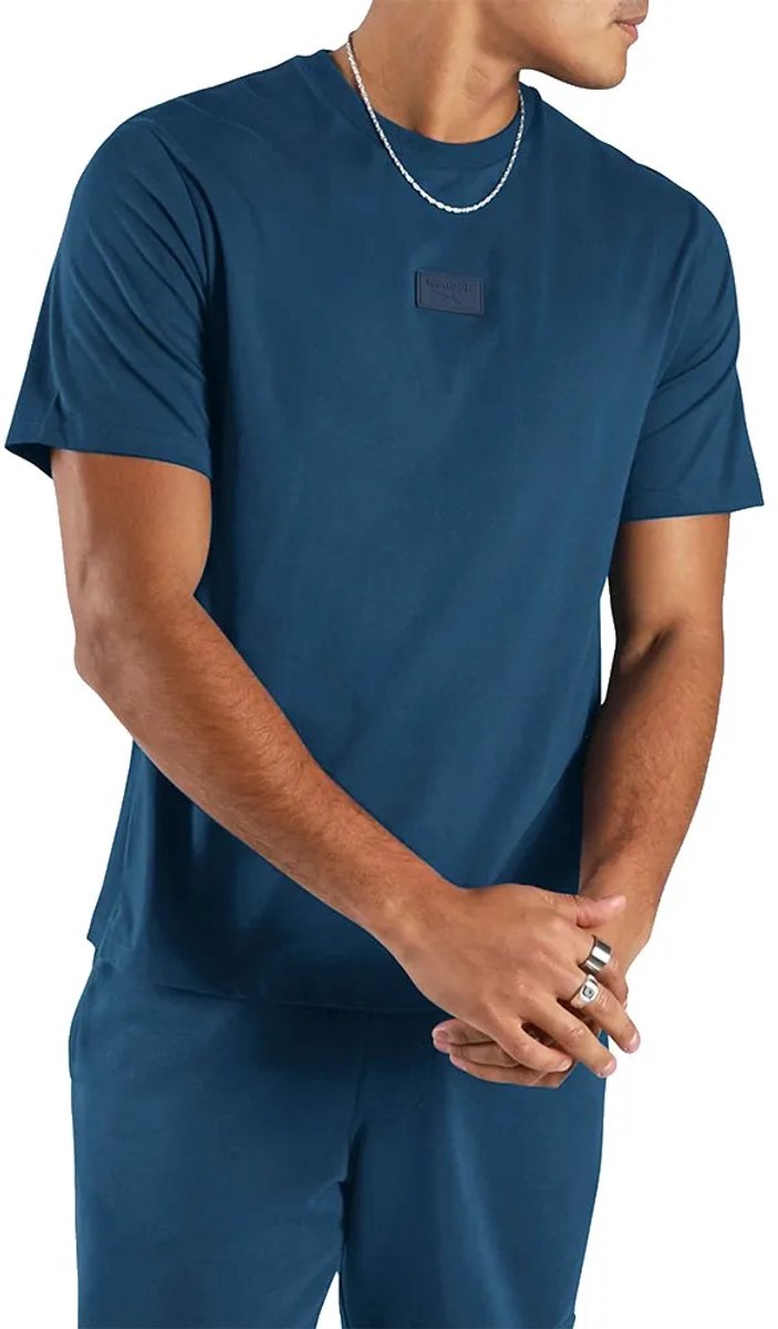 Reebok Silicone Badge T-shirt Met Korte Mouwen L Man Blauw