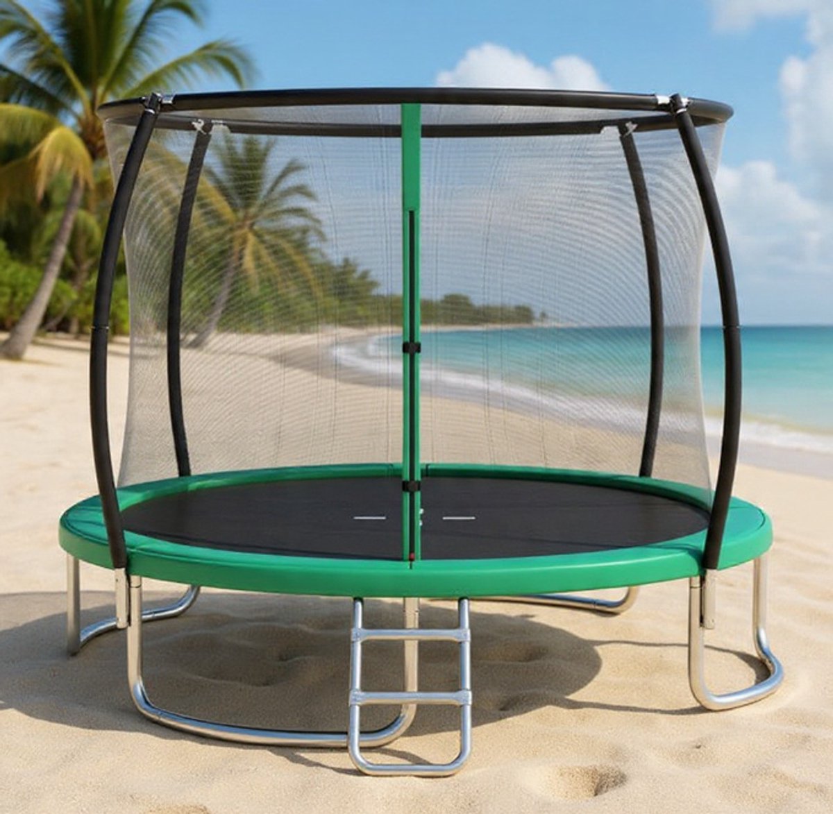 Trampoline voor Buiten 244 cm met Veiligheidsnet en Ladder – Recreatie Tuintrampoline met Verzinkt Metalen Frame, Antislip Ladder, Gebogen Poten en Hoog Elastisch Springdoek – voor Kinderen & Volwassenen – Urbanhome