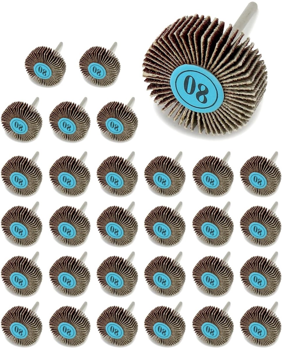 30 Stuks Slijpgereedschap voor Rotatietools, 32 x 10 x 3 mm, 80 Grit voor Precisiewerk en Houtbewerking