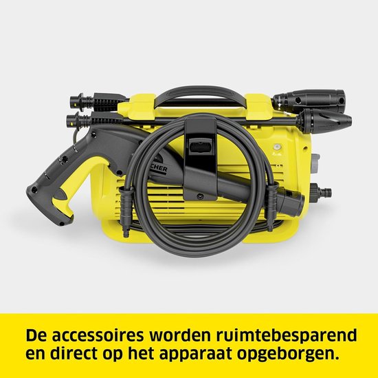 Hogedrukreiniger - Reinigingsmachine - Terrassen Schoonmaken - Horizontaal Compact Design - 110 Bar - Geel — afbeelding 5