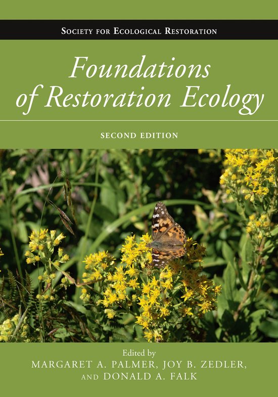 Foundations of Restoration Ecology, tweede editie, met een vlinder op gele bloemen. Society for Ecological Restoration.
