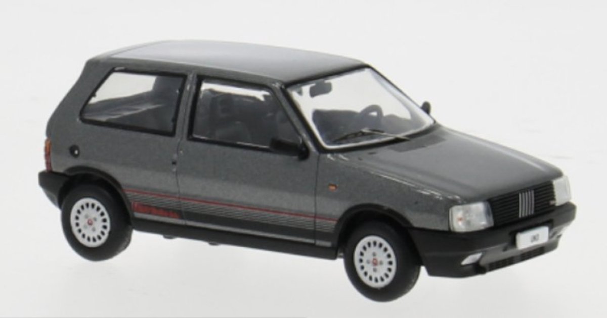 Fiat Uno Turbo 1984 Grijs Modelauto 1/43 Ixo Models