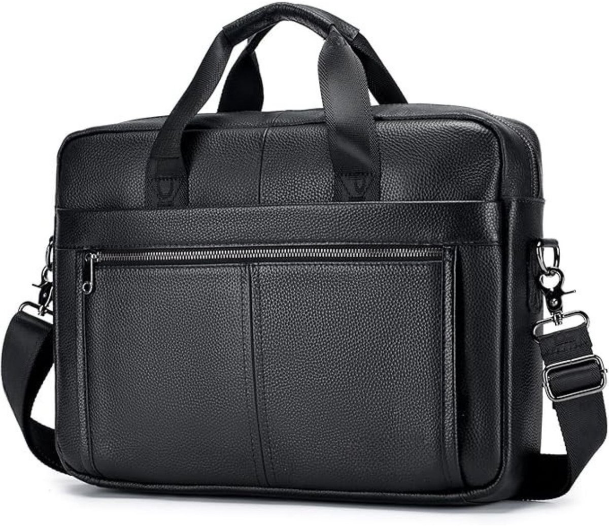 Leren Laptoptas - Laptoptas - Leren Tas - Luxe Leren Laptoptas - Werktas - Schoudertas - Business Tas - Leren Business Tas - 15,6 inch - Zwart - van Imperatoris