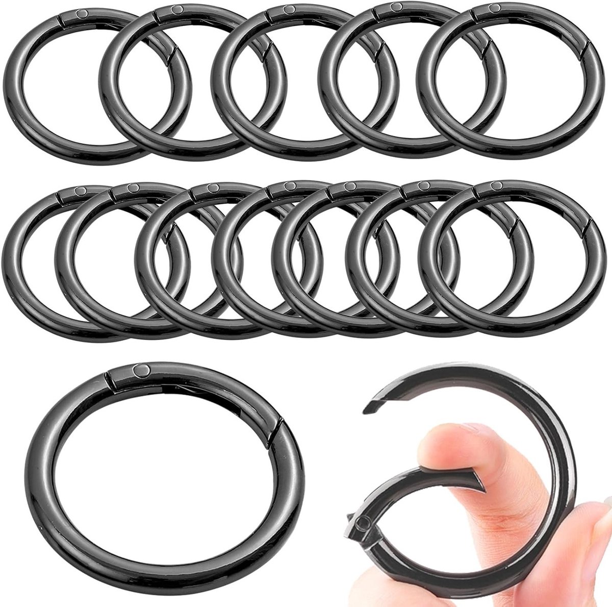 Ronde O-Ringen 40mm - 15 Stuks, Corrosiebestendig en Duurzaam, Geschikt voor Naaiwerk, Sleutelhangers en Tassen