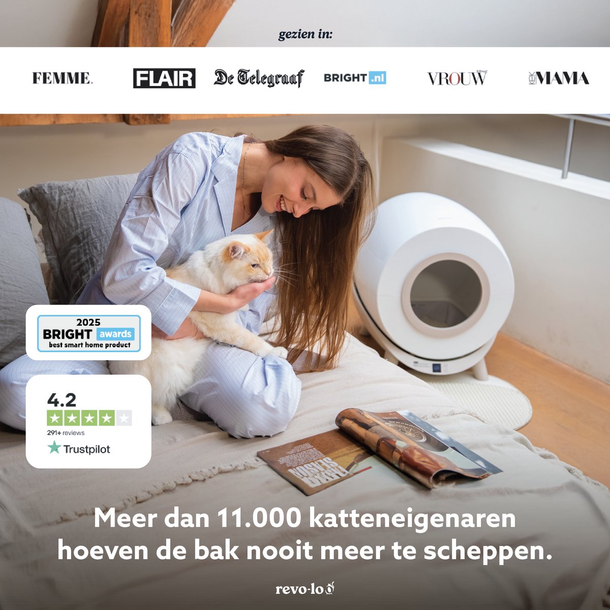 Revo-loo One - automatische zelfreinigende kattenbak XXL