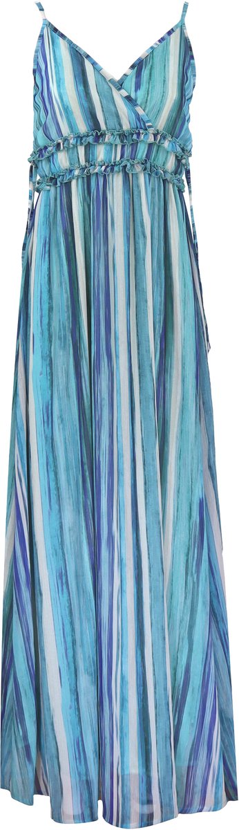Princess goes Hollywood - blauwe maxi jurk strepen - maat 36