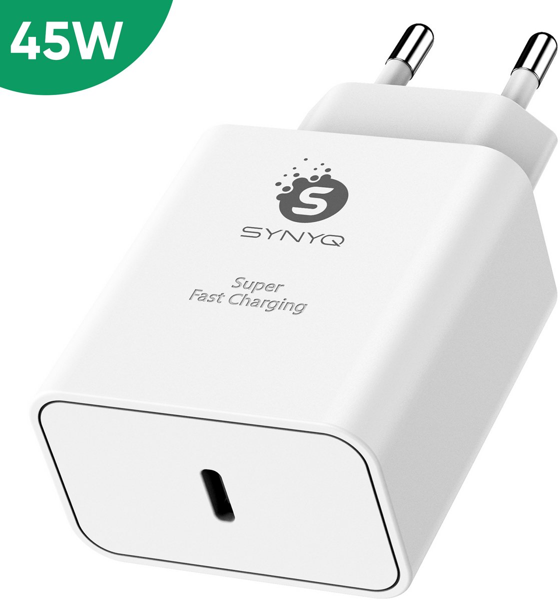 Synyq 45W GaN2 Snellader - USB C Adapter - Gecertificeerd - Super Fast Charging 2.0 - Snellader usb c - Usb c lader - Usb c oplader - Usb c adapter