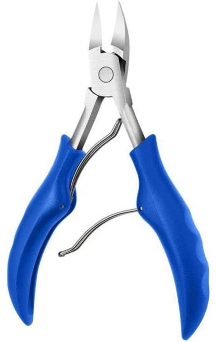 Blauwe nagelknipper - Verdikt - Handgesmeed - Brede opening - 18 mm blad - Hoek van 25 graden