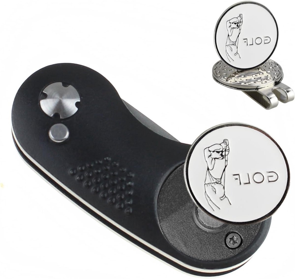 Pitch Mark Repair Tool met 2 Ball Makers en Clip - Draagbare Divot Repair Tool voor Golf Groen en Fairway - Vouwbare en Handige Accessoire