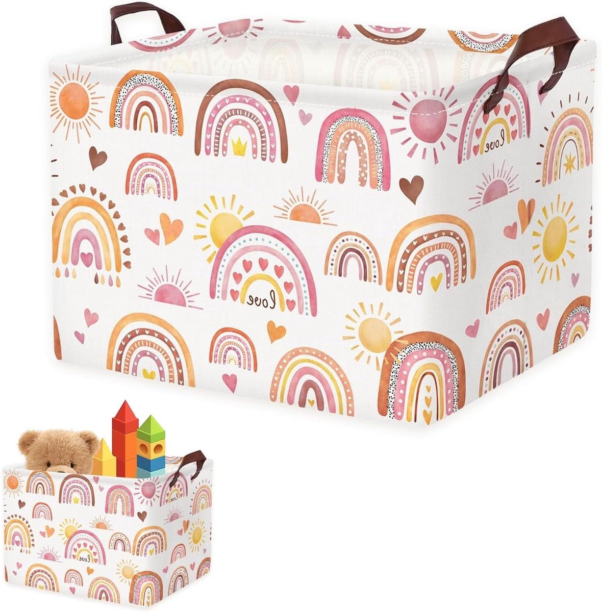 Kleurrijke wasmand voor kinderen, opbergdoos voor babykleding en speelgoed, ideaal voor de kinderkamer en organisatie van spulletjes