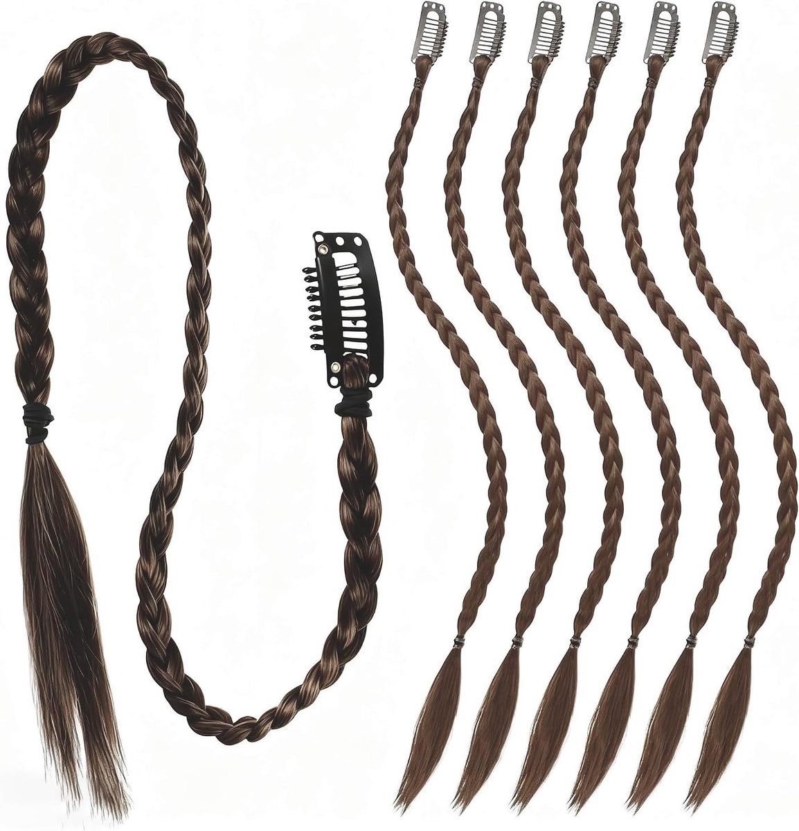 Lichtbruine Vlecht Extensions van 50 cm - Synthetische Dreadlocks voor Dagelijks Gebruik, Feest Styling en Cosplay Accessoires