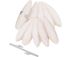 Set van 10 Sepia Botten voor Vogels en Schildpadden, Natuurlijke Voeding voor Papegaaien en Reptielen met 2 Metalen Bevestigingen, 7-9 cm en 11-13 cm