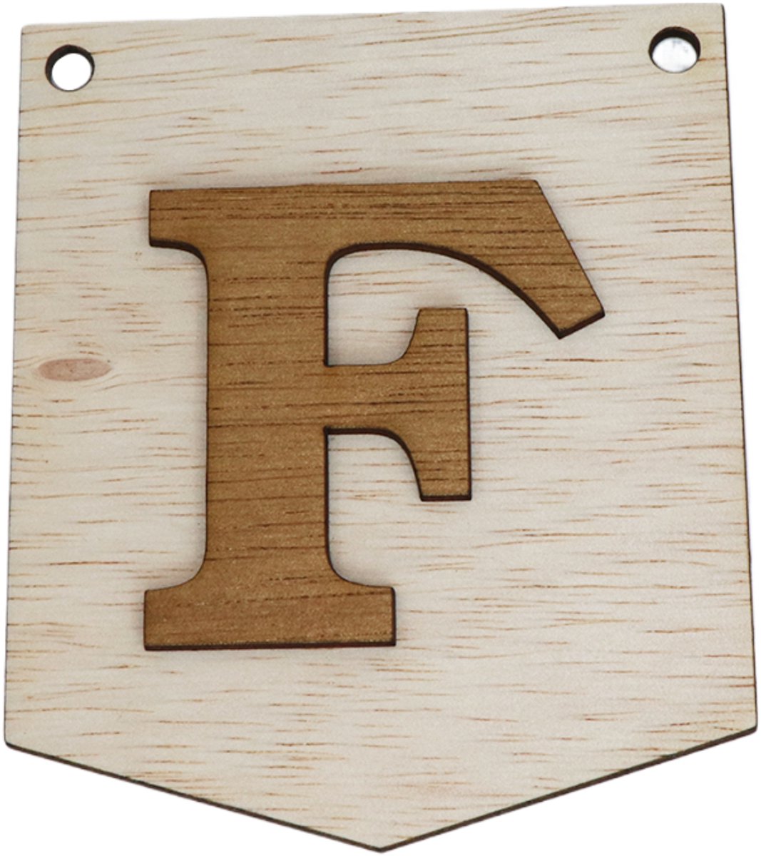 3D Houten Letter F – Gepersonaliseerde Slingers & Vlaggenlijnen Zelf Samenstellen | Duurzame Decoratie