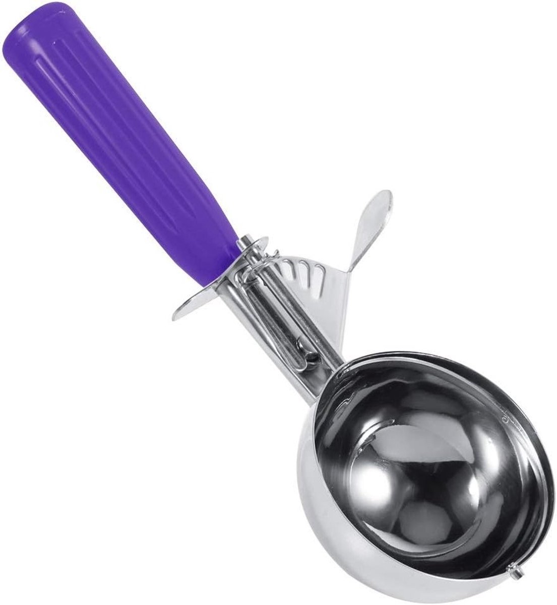 Praktische RVS IJslepel met Plastic Handvat - Ideaal voor IJs, Fruit en Desserts - 4.2 cm, Paars
