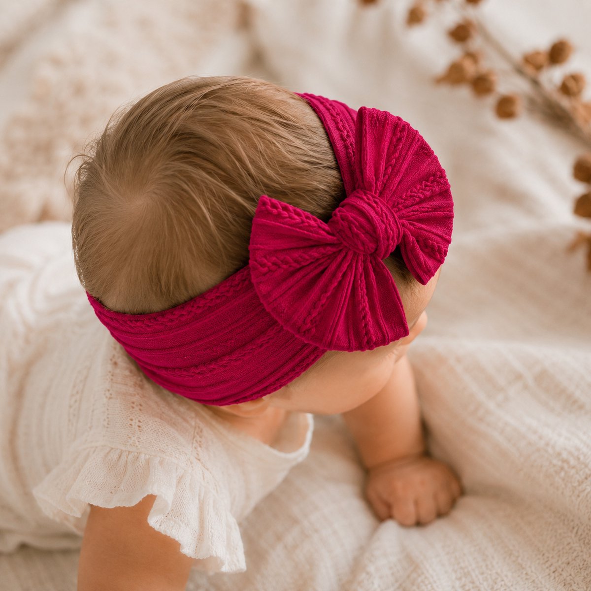 Haar in Stijl® Haarband Heidi Fuchsia - Felroze haaraccessoire - Brede haarband voor meisjes