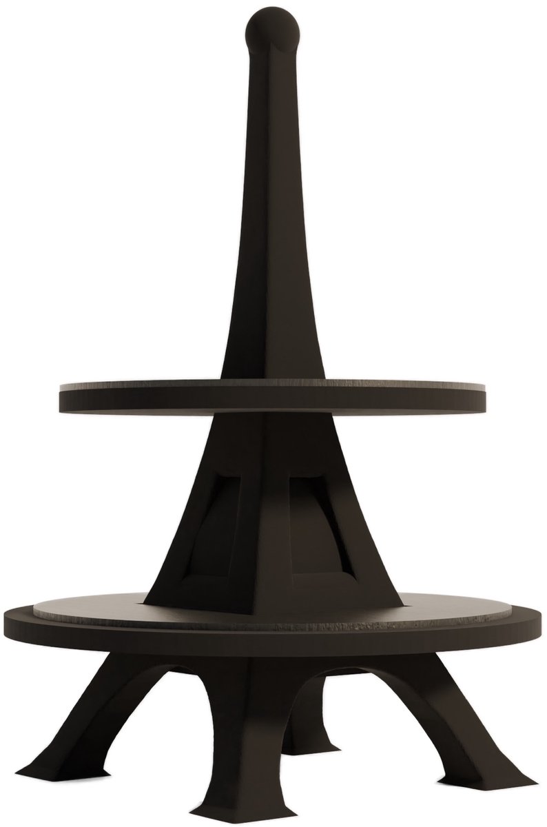Fiastra La Tour Eiffel Etagere - 2-laags - Mat Zwart - Ø 30 cm
