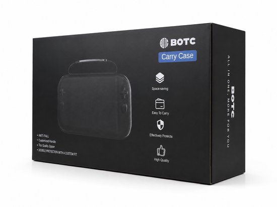 BOTC Case Geschikt voor Nintendo Switch 2 - Met opbergvak voor 12 games - Hoesje Geschikt voor Switch 2 - Waterdicht en schokbestendig - Zwart
