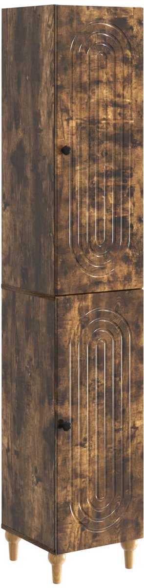 vidaXL Kast - Set - 2 - st - Gerookt - eiken - Bewerkt - hout Gerookt eiken