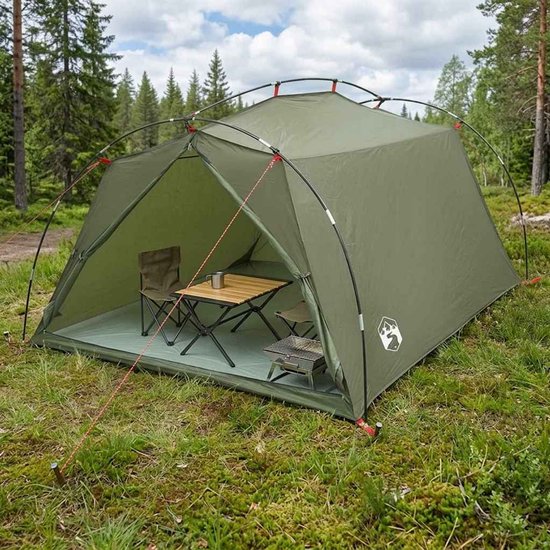 vidaXL - Tunneltent - Olijfgroen - 2-persoons - 185T - Polyester - met - PU - Coating van Vidaxl — afbeelding 3