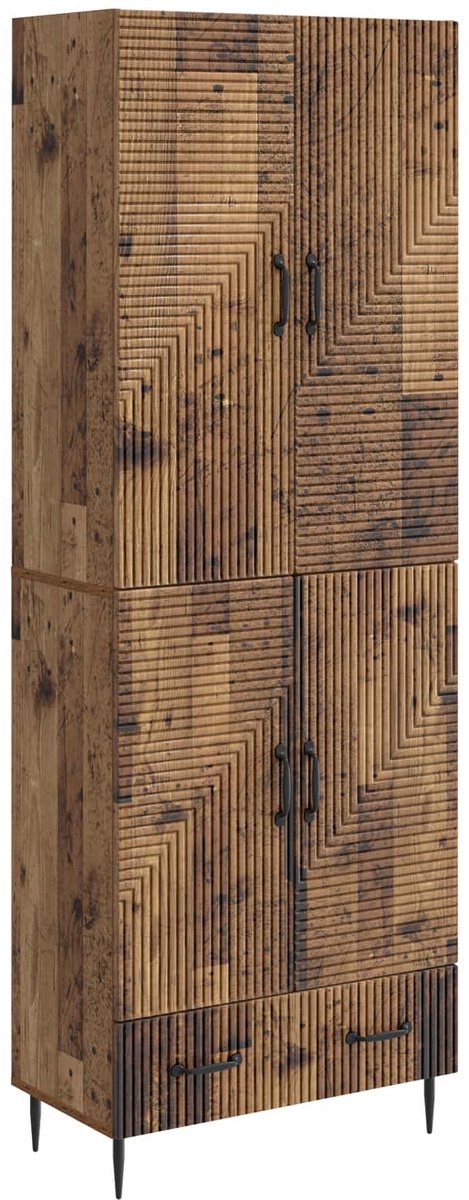 vidaXL Kast - Set - 2 - st - Bewerkt - hout Oud hout