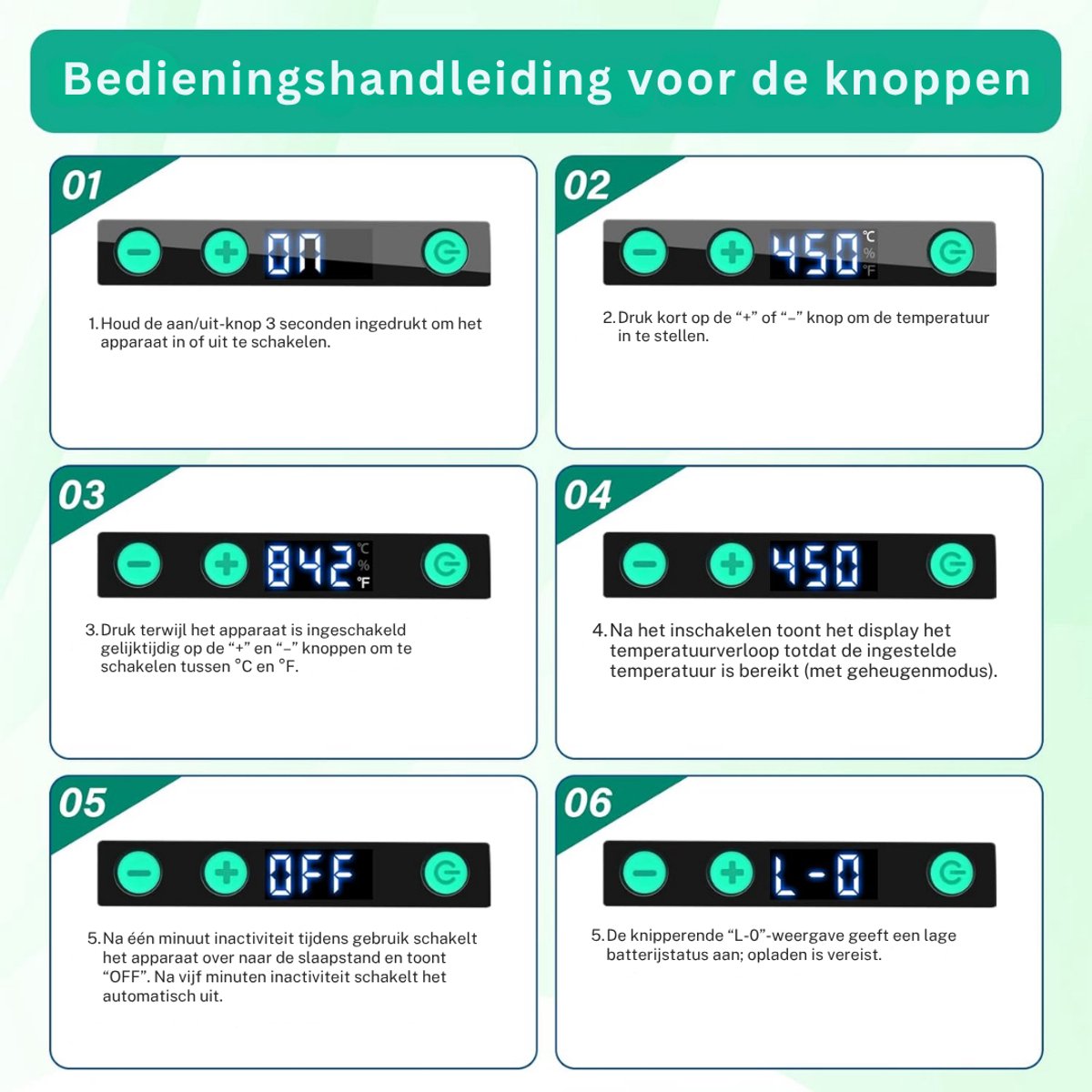 HEZIVO® Draadloze Soldeerbout set - Soldeerstation Compleet - Reparaties en Elektronica - Instelbare Temperatuur - Met 3 Soldeerpunten - 180-450 °C – foto 2