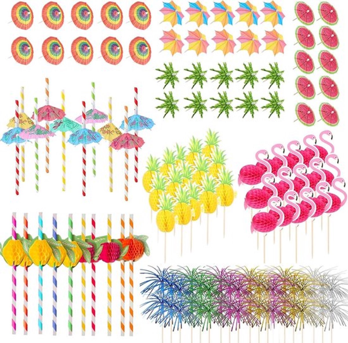 Cocktaildecoratie en Feestaccessoires voor Zomer en Bruiloft - 140 stuks
