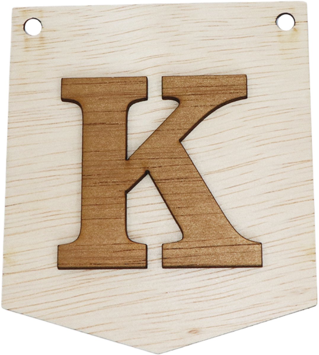3D Houten Letter K – Gepersonaliseerde Slingers & Vlaggenlijnen Zelf Samenstellen | Duurzame Decoratie