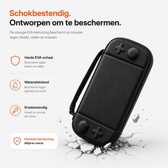 BOTC Case Geschikt voor Nintendo Switch 2 - Met opbergvak voor 12 games - Hoesje Geschikt voor Switch 2 - Waterdicht en schokbestendig - Zwart