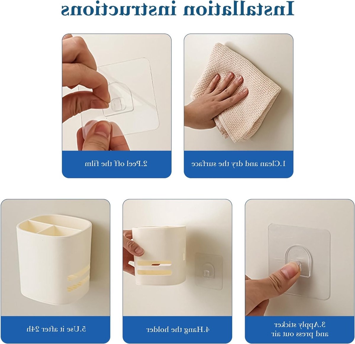 Elektrische Tandpasta Houder van Plastic, Organizer met 3 Vakken voor Tandenborstels, Geschikt voor Oral-B iO en Philips Sonicare (Witte Frame) — afbeelding 4