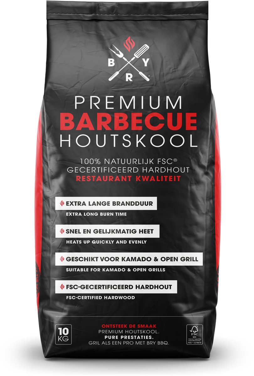 BRY BBQ Acacia Houtskool 10 kg – Premium Restaurantkwaliteit – Lange Brandduur