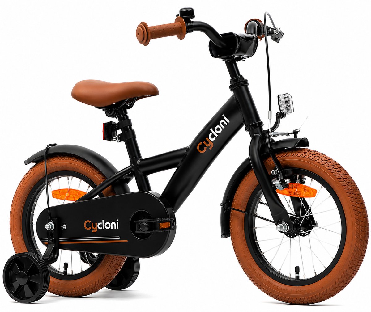 Cycloni Kinderfiets 16 inch Jongensfiets - Zwart - Fiets voor Kind met Zijwieltjes - Jongens Kleuterfiets voor Kinderen van 2, 3 & 4 Jaar