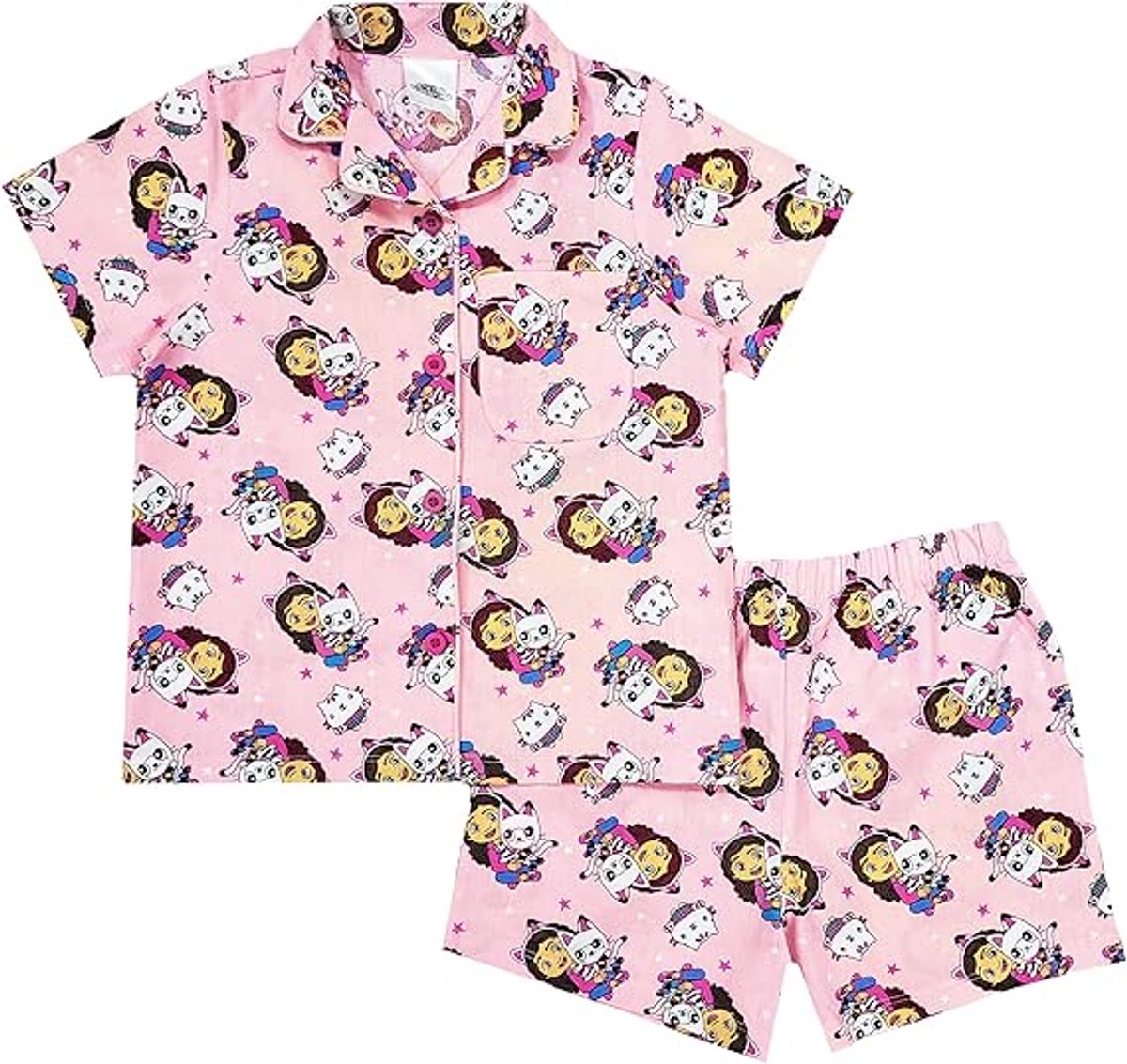 Gabby's Poppenhuis kinderpyjama - Maat 86/92 - Gabby Dollhouse - Shortama - Roze