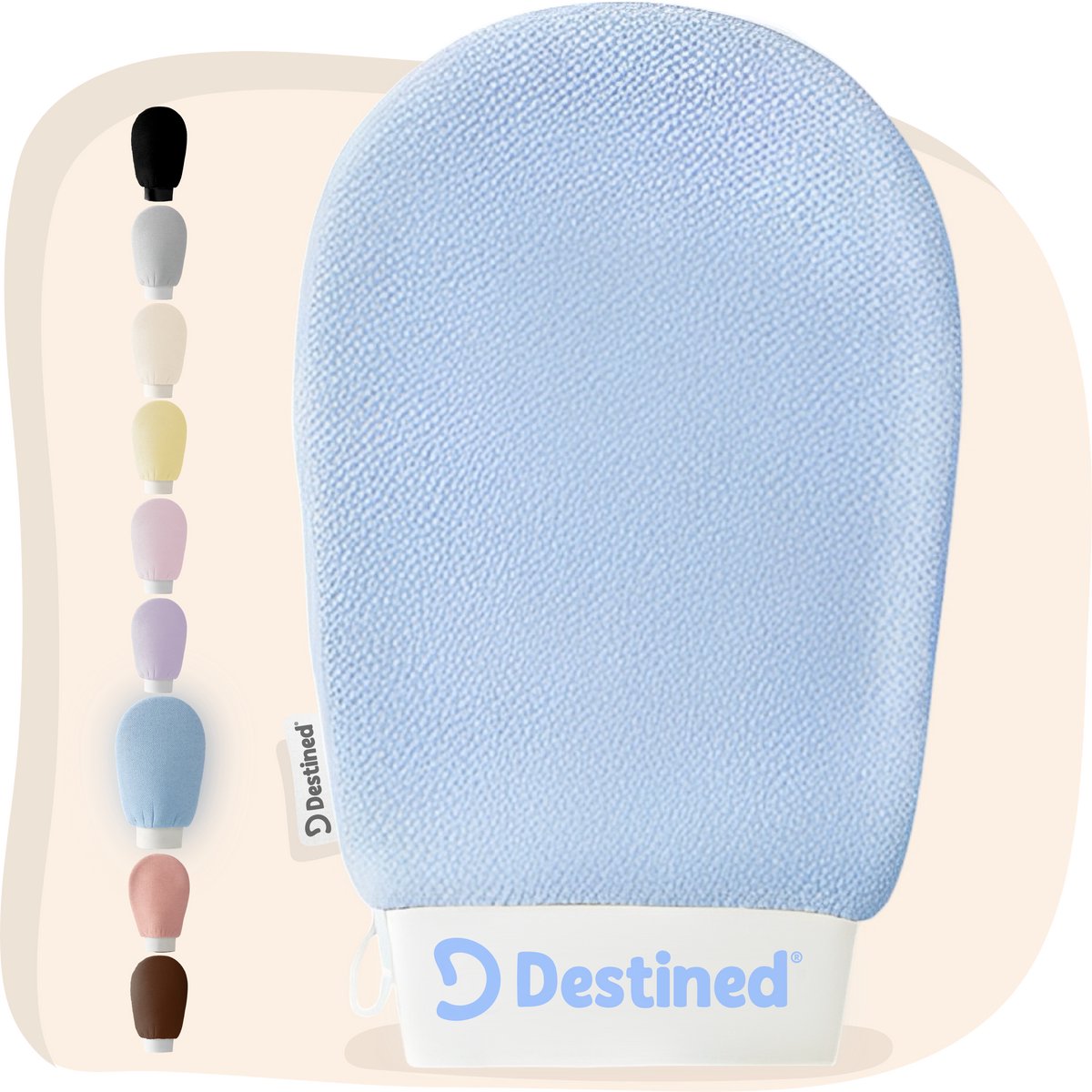 Destined® Exfoliating Glove - Scrub Handschoen - Lichaam & Gezicht - Scrub Detox - Verwijderen Van Dode Huidcellen - Ocean