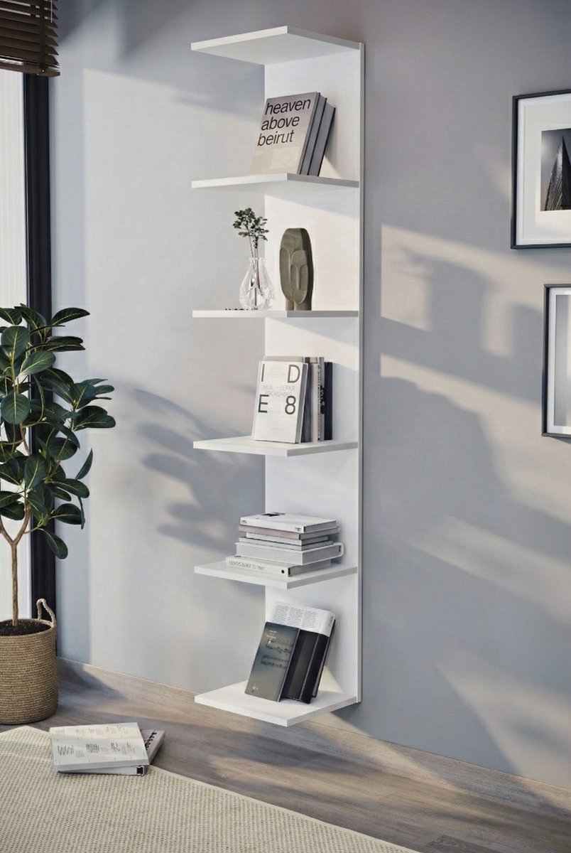 Boekenkast - Wandplank - Wandmontage - Wit - 180 x 35 x 32 cm