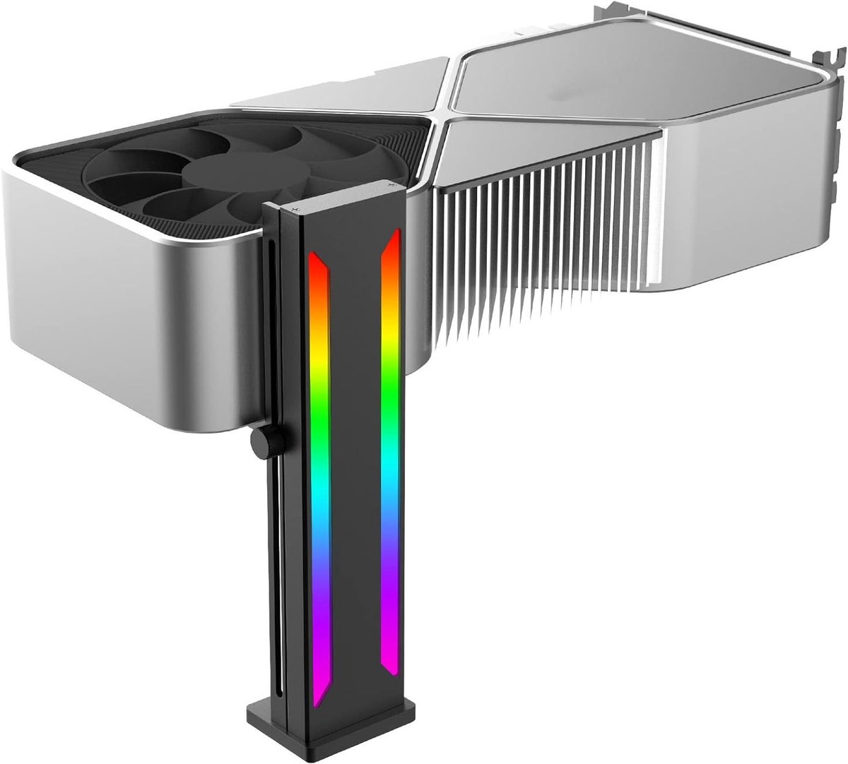 Verstelbare GPU Steun met Magnetische Basis, Geschikt voor Grafische Kaarten, ARGB Verlichting en Universele Compatibiliteit