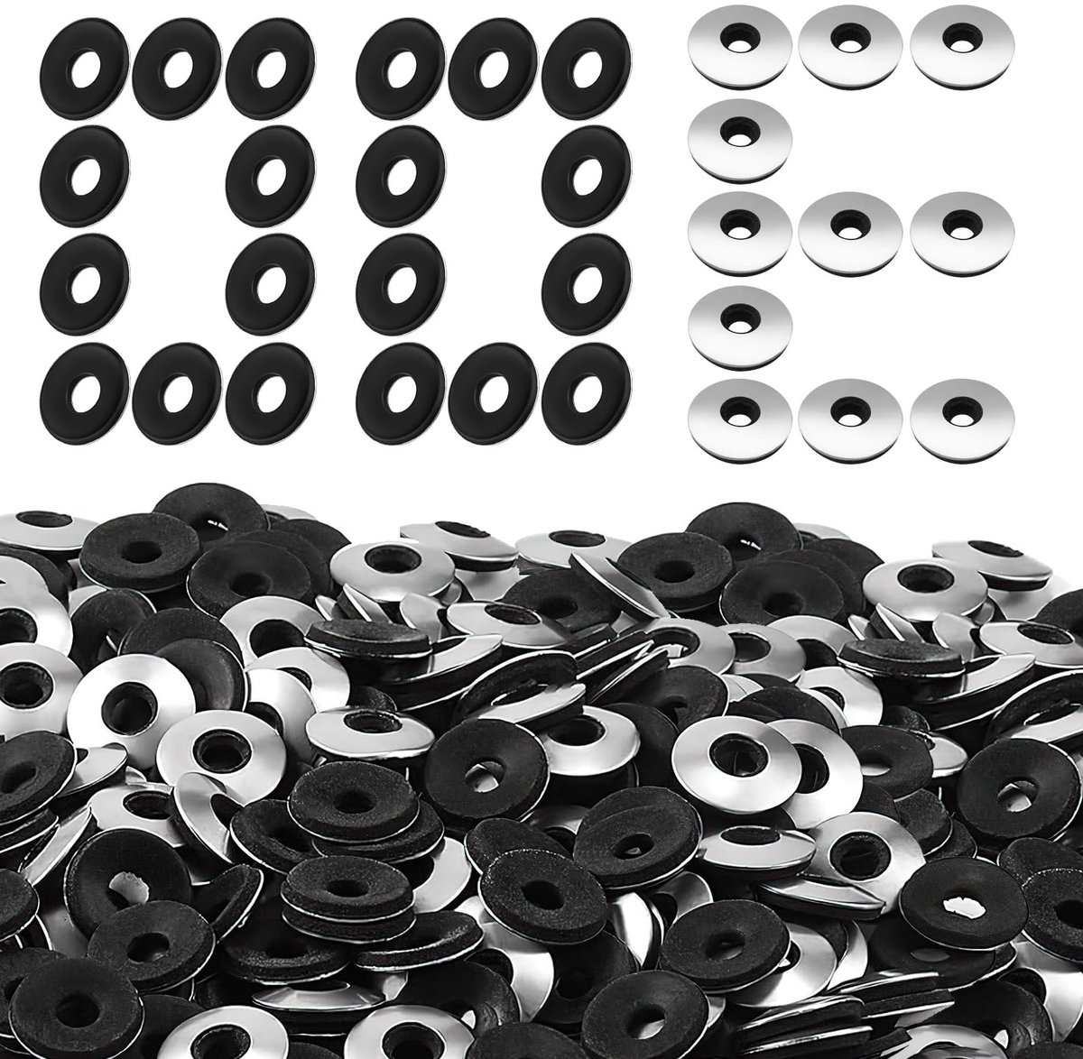 Verpakking van 300 EPDM afdichtringen, roestvrijstalen ringen voor schroeven, M4.2 x 12 mm, waterdicht en duurzaam
