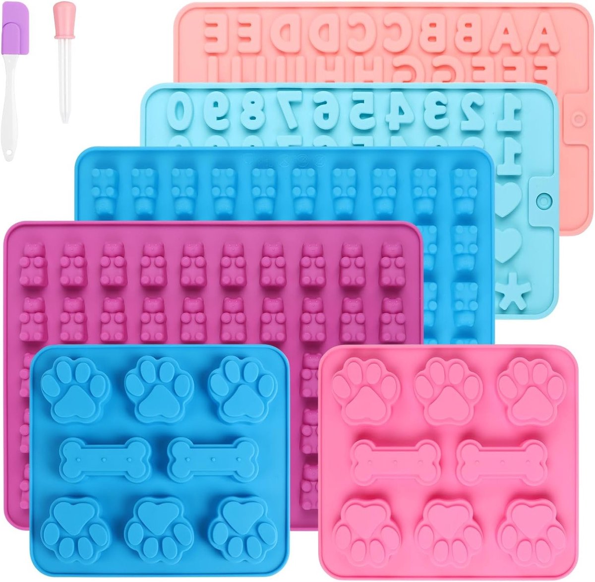 Siliconen Bakmat voor Hondenkoekjes - 8 Stuks, Ideaal voor DIY Hondentraktaties, BPA-vrij en Herbruikbaar