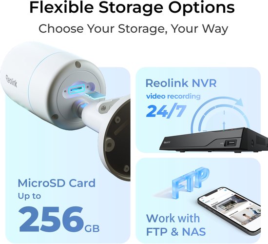 Reolink ColorX PoE-camera, 4K UHD, echt kleurennachtzicht, F1.0 super diafragma, 1/1.8'' beeldsensor, HDR-technologie, persoons-/dierdetectie, spotlight- & sirenealarm, tweewegaudio van Reolink — afbeelding 3