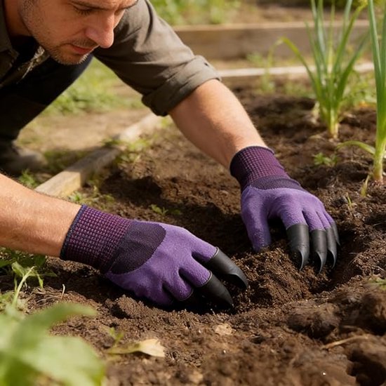 20 stuks - Tuinhandschoenen met graafgrepen - Afneembare universele vingertoppen - Zwarte graafgrepen voor in de tuin - Vingertoppen voor het graven van gaten en planten - Unisex graafgrepen - Geschikt voor planten, wieden, graven en tuinwerk — afbeelding 5