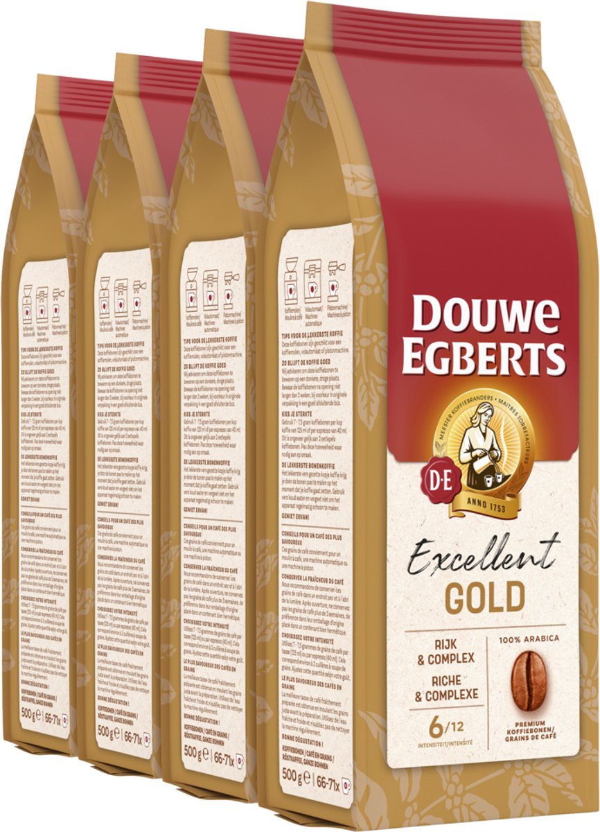 Excellent Gold Koffiebonen - Intensiteit 5/10 - 4 x 500 gram -