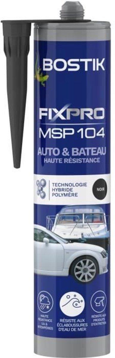 Auto-/scheepskit - BOSTIK - Fixpro MSP 104 - Lijm en kit - Weer- en zeewaterbestendig - Zwart - 290 ml