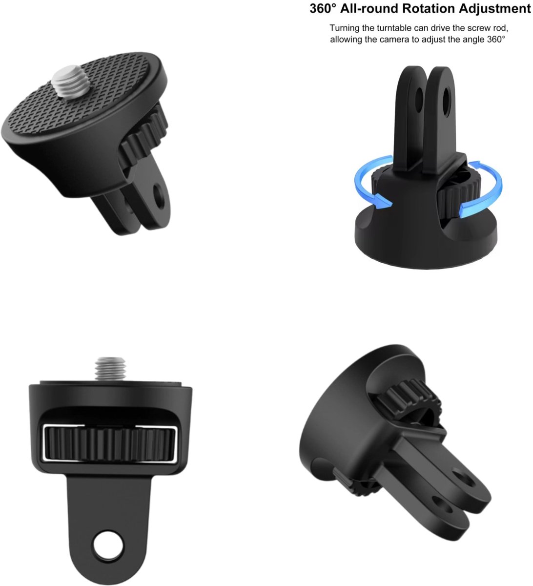 1/4 Schroef Adapter - 1/4 Mount -4 Insta360 One X5 - 360 Draaibare 1/4 Inch -Schroef - Mini Statief- Adapter Mount - Voor Gopro Hero 13 12 11 10-DJI- Mount 1/4-Voor Insta360 OneX5 X4 X3 X2 X R GO Ace - Insta360 Adapter