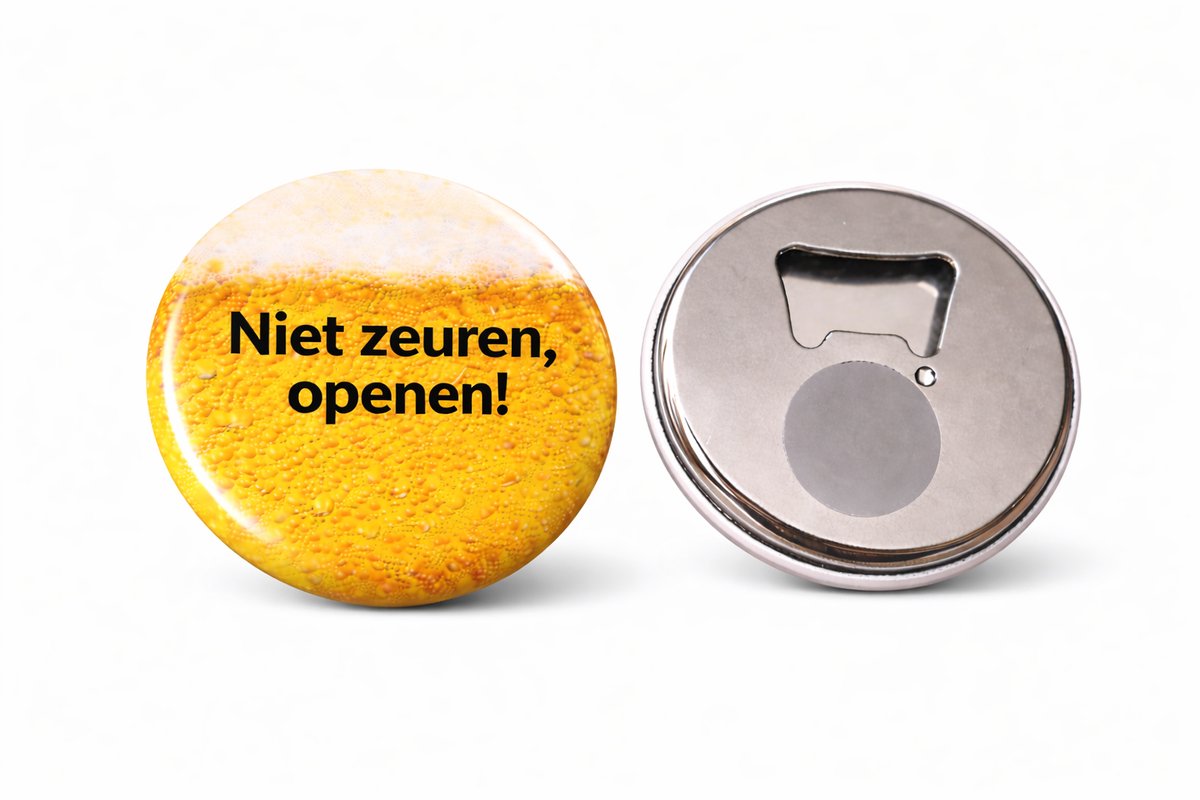 Bieropener met Magneet – “Niet zeuren, openen!” – Grappige Flesopener – Cadeau voor Mannen / Vader – Koelkastmagneet